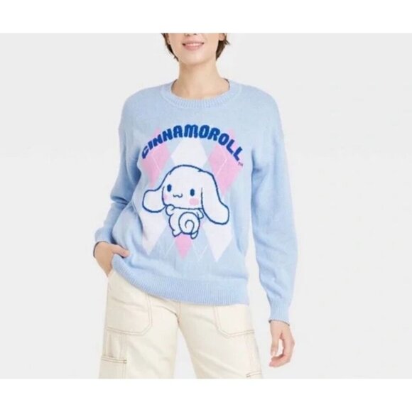 Target Women's Sanrio Cinnamoroll Graphic Sweater Light Blue Size Medium  SB - Picture 2 of 9